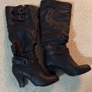 Stylish Chocolate Heeled Boots